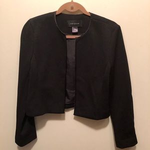 Ann Taylor Black Cropped Jacket/Blazer Medium